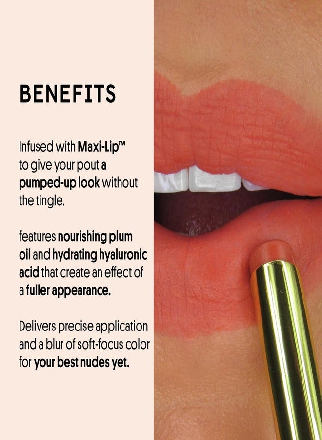 Winky Lux أحمر شفاه وينكي لوكس سكينى بلومب ديمى مات - لون الخوخ المتسخ، أحمر شفاه طبيعي بلومب، قلم شفاه مات ناعم وخفيف الوزن يدوم طويلاً، مدعوم بحمض الهيالورونيك وزيت البرقوق، روم كوم - Image 3