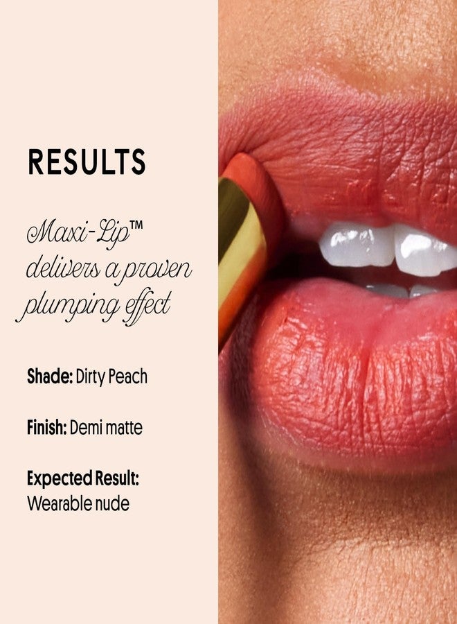 Winky Lux أحمر شفاه وينكي لوكس سكينى بلومب ديمى مات - لون الخوخ المتسخ، أحمر شفاه طبيعي بلومب، قلم شفاه مات ناعم وخفيف الوزن يدوم طويلاً، مدعوم بحمض الهيالورونيك وزيت البرقوق، روم كوم - Image 4