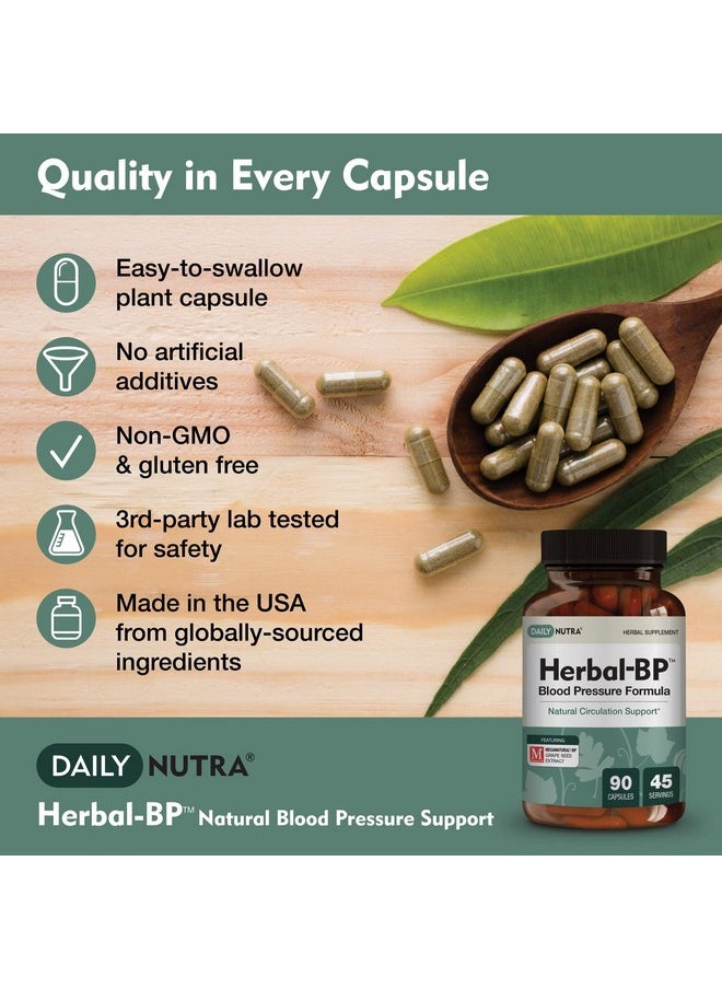 DailyNutra Herbalbp Natural Blood Pressure Supplement Supports Circulatory Health  Stress Management  Standardized Plant Extracts For Safe Longterm Support 90 Capsules  - Image 4