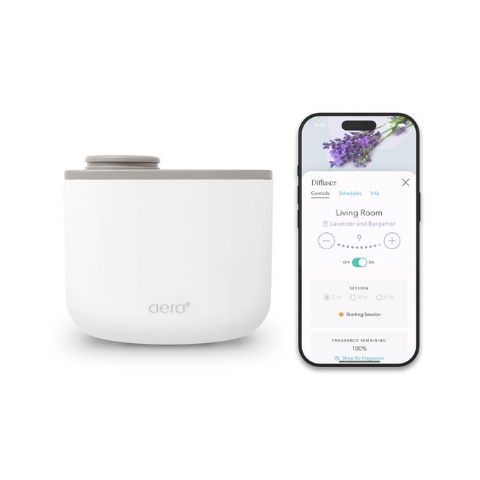 MINI HOME ESSENTIAL OIL FRAGRANCE DIFFUSER WATERLESS ELECTRIC AROMATHERAPY SMART PLUGIN WIFI APPALEXA CONTROLLED HYPOALLERGENIC FOR ROOMS 100500 SQ FT CAPSULES SOLD SEPARATELY