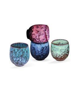OASIS-TH Set Of 4 Double Walled Espresso Coffee Cup Turkish coffee cup Tea cup Multi color 140ml  - Image 4