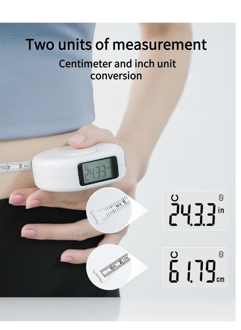 Generic Smart Body Tape Measure, SUN & LION Accurate Body Fat Measure, Digital LCD Monitor Display, Body Measurement Tape with Bluetooth for Fitness Man & Woman, Data Syn, Lock Pin (inch & cm)  - Image 5