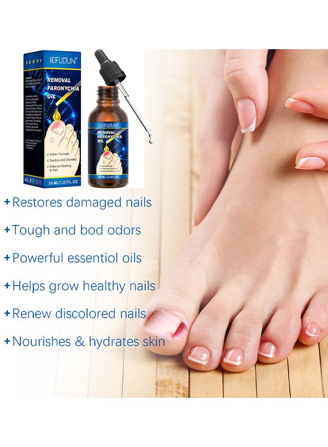 Sefudun Removal Paronychia Oil, Toenail Care Ingrown Toenail Nail Repair Toenail Plus Anti Paronychia Relief Oil Nail Renewal Liquid For Damaged And Discoloration Nail Swelling And Pain Removal Oil, 30ML  - Image 4