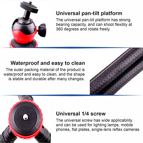 HUMBLE® Octopus Tripod Foldable Flexible Tripod gorilla tripod Stand with Universal Mobile Holder for Vlogging Streaming Photography Compatible With All Smartphones, Action Cameras, and DSLR {(12 Inch) RED and BLACK} - Image 5
