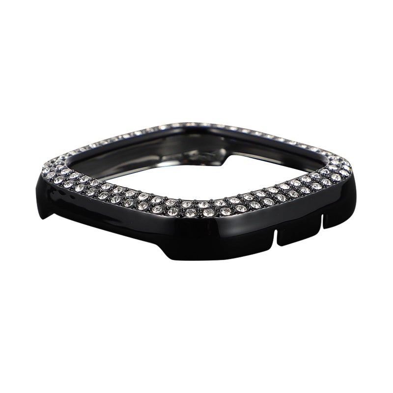 TPU Protective Case With Black Rhinestones Full Coverage Anti Scratch Smartwatch Cover - Image 2