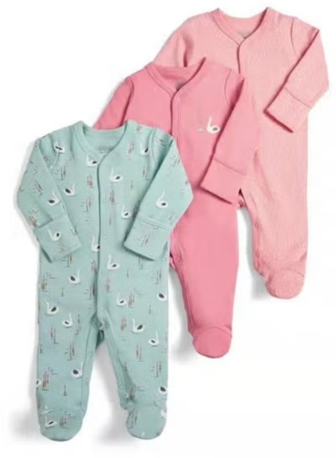 RedMapleTEK Three-Piece Cotton-Footed Baby Crawling Suit Bodysuit  - Image 1