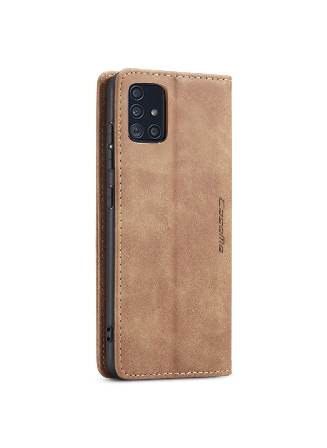CaseMe CaseMe Samsung Galaxy A51Case Wallet, for Samsung Galaxy A51  Wallet Case Book Folding Flip Folio Case with Magnetic Kickstand Card Slots Protective Cover - Brown  - Image 5
