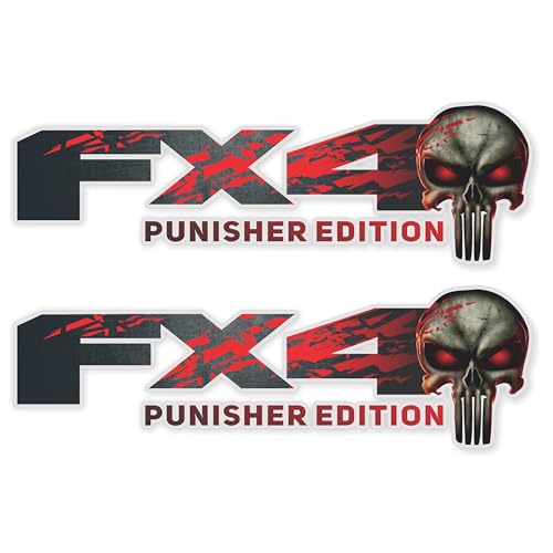GOLD HOOK FX4 Decals Replacement Stickers Compatible with Ford F150 Truck Skull Edition Set of 2 Premium Series Metallic Finish - Image 1