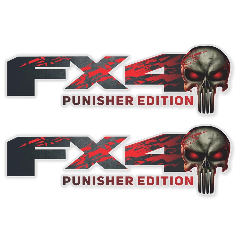 GOLD HOOK FX4 Decals Replacement Stickers Compatible with Ford F150 Truck Skull Edition Set of 2 Premium Series Metallic Finish - Image 3