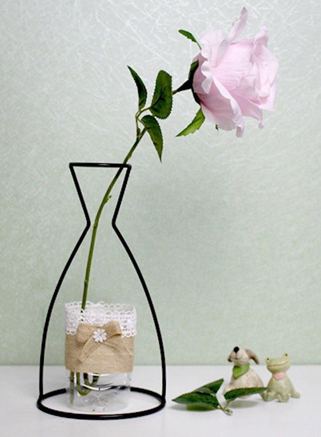 NIBEMINENT Shelving Flower Ornament Office Vase Black - Image 4