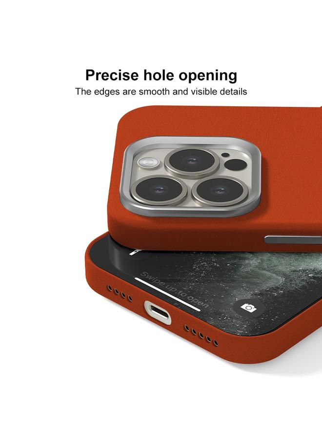 Zaboon Case For iPhone 13 Pro Skin Feel Fine Leather Texture Metal Lens Frame MagSafe Phone Case - Image 4