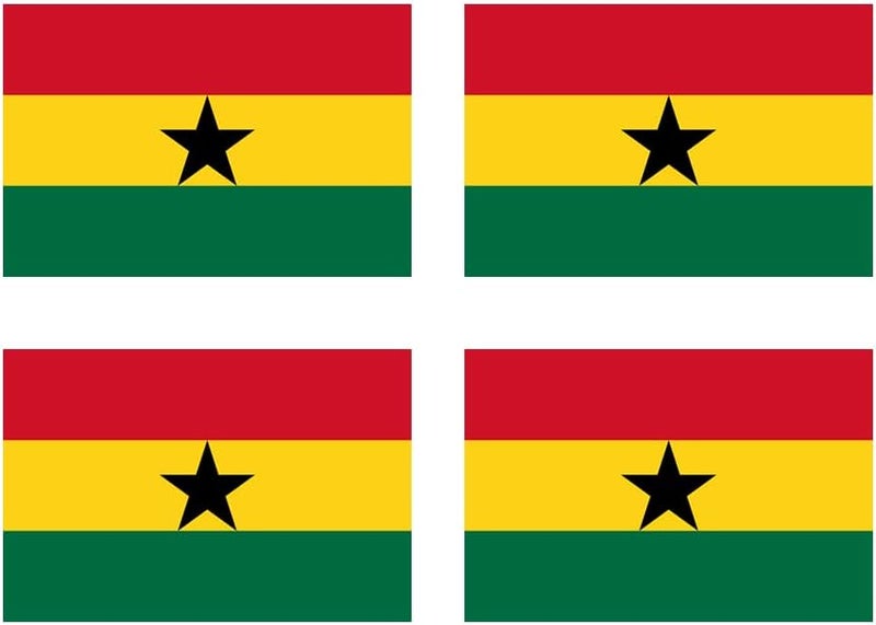 Set of 4 x Ghana Flag Temporary Tattoo Waterproof Lasts 1 week Flag for country support football Ghanaian Team