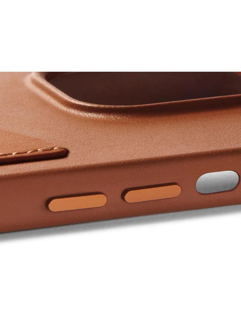 موجو حافظة محفظة جلدية Mujjo مع حامل بطاقة لهاتف iPhone 14 Pro Max - متوافقة مع MagSafe، جلد Ecco، جزء داخلي من الألياف الدقيقة اليابانية، حماية متقدمة (أسمر ضارب للصفرة)