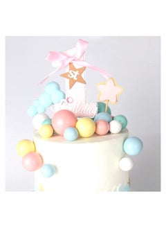 KASTWAVE Ball Shaped Cake Topper Cake Picks, Pearl Ball DIY Cake Insert Topper Cup Cake Topper Set Toothpick for Party Birthday Cake Baby Shower Wedding Anniversary 20Pcs  - Image 3