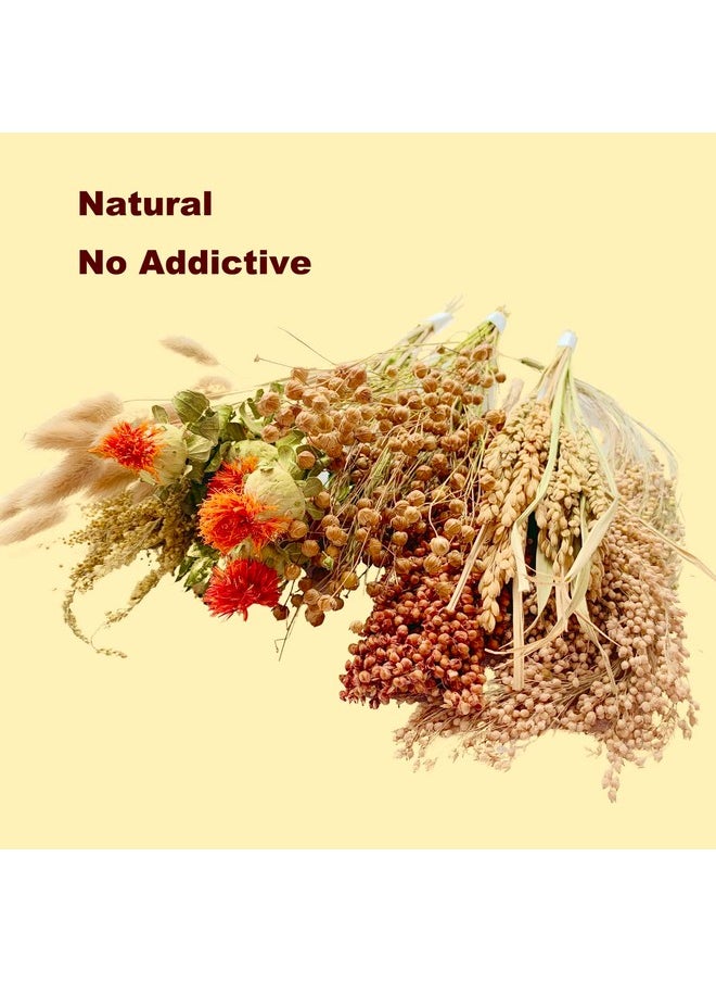 Bonnevie - Natural Hamster Bedding Edible Flowers Herbs Sprays Treat Cereal Grain For Cage Habitat Enclosure Decor Hamster Chews For Dwarf Syrian Gerbils Mice Mouse Rat Forage Pet Hamster Accessories Supplies - Image 1