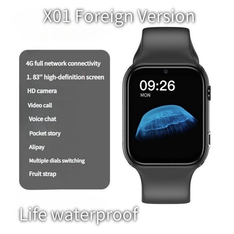 Kids GPS Smart Watch 5th 6th Gen Multilingual X01 black life waterproof