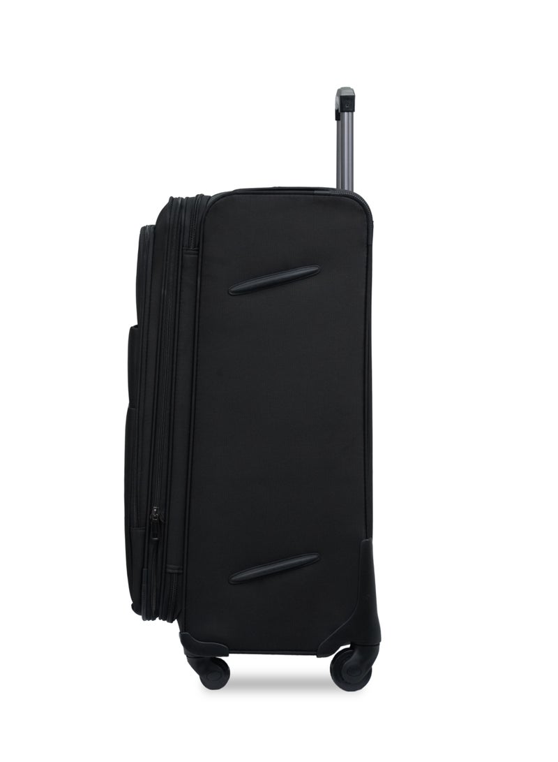President 3-Piece Expandable Soft-Side Luggage Set - High-Quality Heavy Duty Travel Bags with Multi-Pocket Storage ( Model 961-3 ) BLACK - Image 5