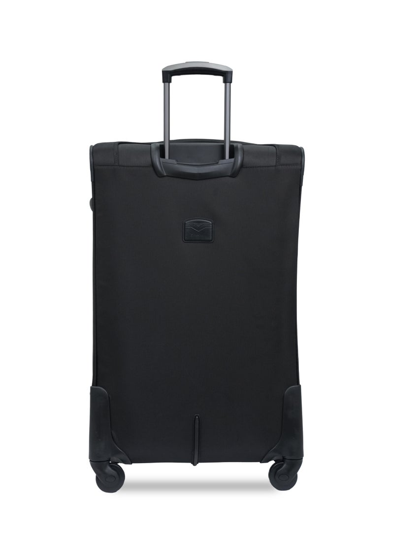 President 3-Piece Expandable Soft-Side Luggage Set - High-Quality Heavy Duty Travel Bags with Multi-Pocket Storage ( Model 961-3 ) BLACK - Image 4