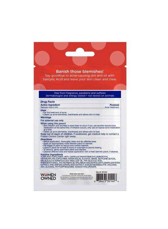 MISS SPA Clear Blemish Patches Acne Dots Pimple Patches For Face Reduce Acne & Calm Redness Invisible Spot Treatment Dermatologist Tested16 Pack - Image 4