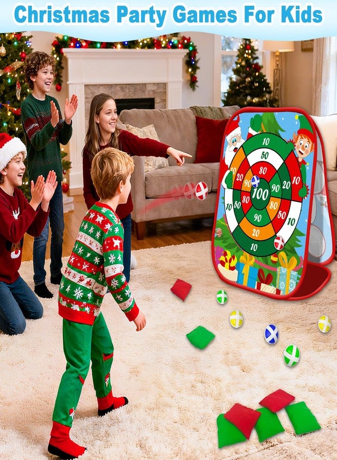 AMENON Christmas Bean Bag Toss Game for Kids, Christmas Party Games Double-Side Collapsible Dart Board Game with Nutcracker & Santa Claus Design for Xmas Party Family Carnival Indoor Outdoor Yard Toys Set - Image 5