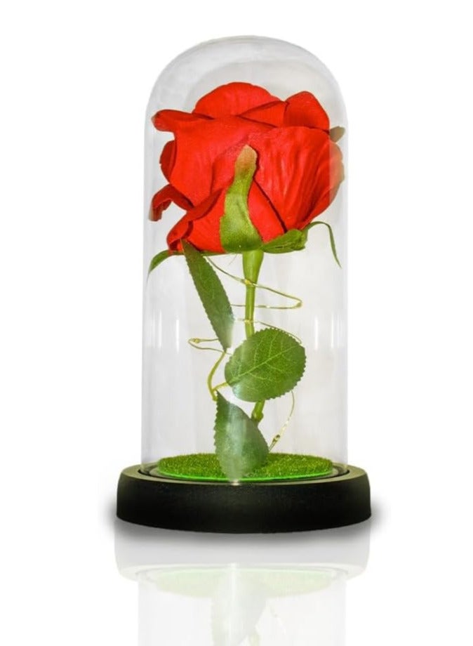 UKR Glass Rose with LED Lights – Elegant Artificial Flower Gift for Women | Perfect for Valentine’s Day, Mother’s Day, Anniversary & Birthday - Image 1