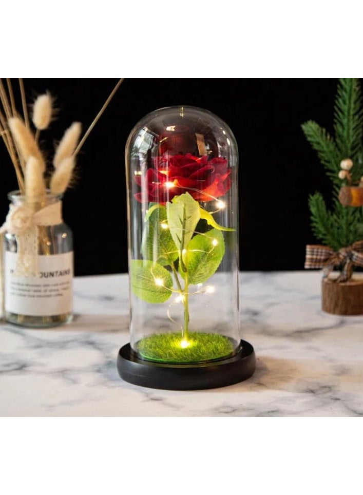 UKR Glass Rose with LED Lights – Elegant Artificial Flower Gift for Women | Perfect for Valentine’s Day, Mother’s Day, Anniversary & Birthday - Image 3