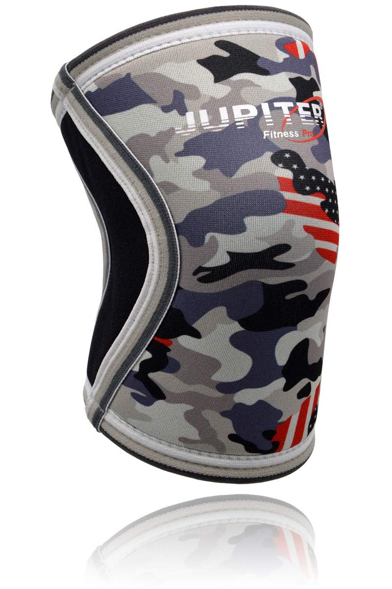 Jupiter Elbow Sleeves (1 Pair) Support & Compression for Weightlifting, Powerlifting, Tennis, Basketball - 5mm Neoprene Sleeve Perfect for Both Men & Women (Medium, Grey Camo+) - Image 1