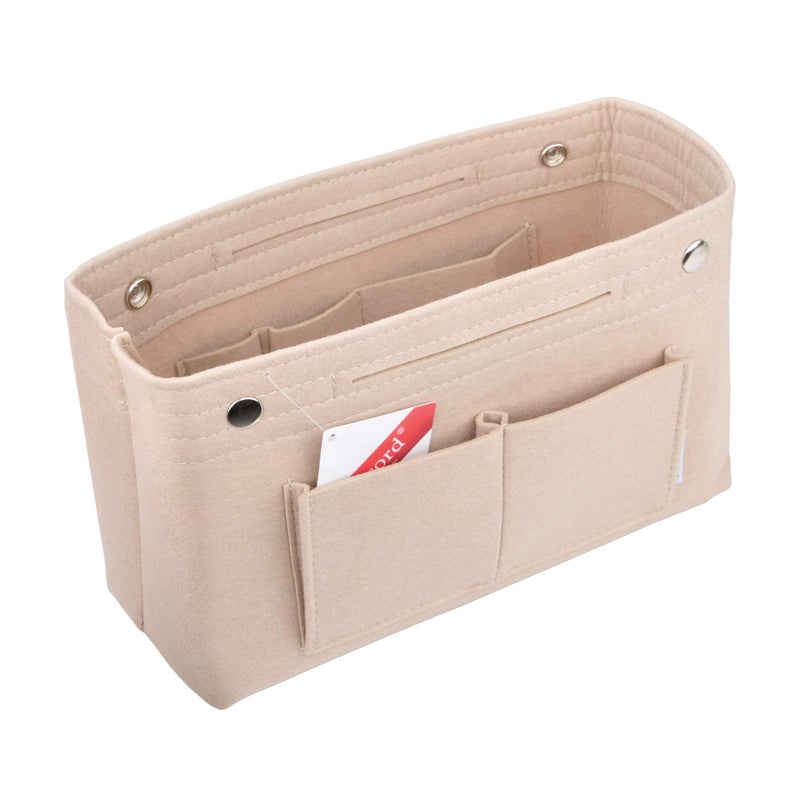 Vercord Felt Purse Tote Organizer Insert Divider Inside Handbag for Women Medium Beige, 11 inch x7.1 inch x3.5 inch - Image 1