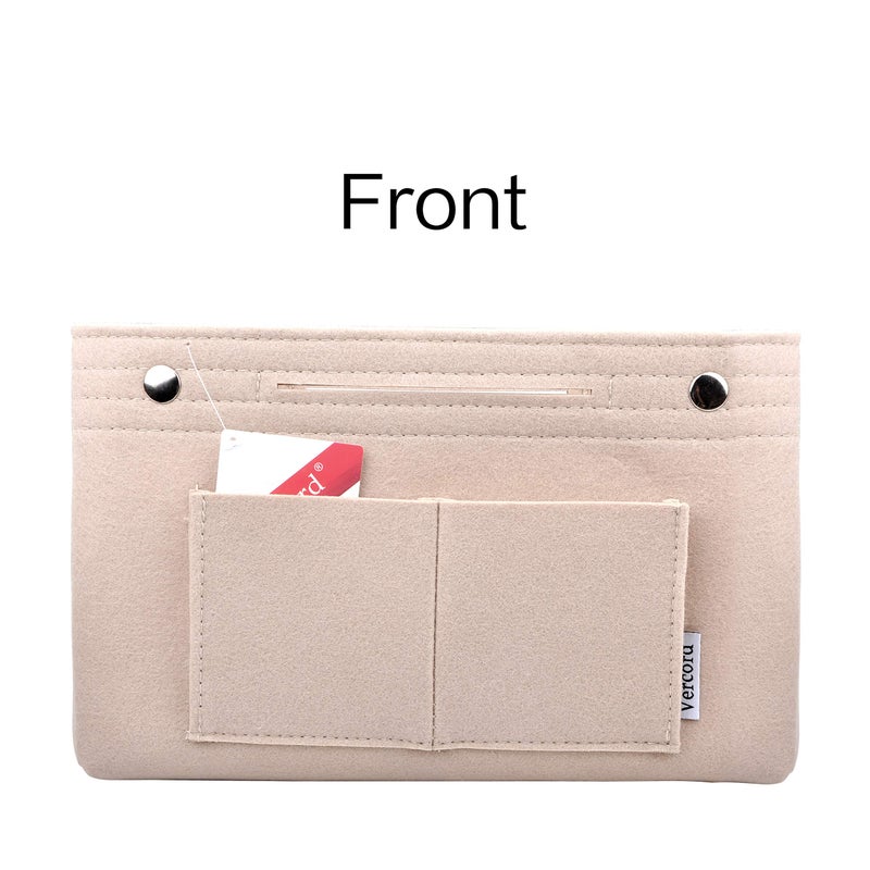 Vercord Felt Purse Tote Organizer Insert Divider Inside Handbag for Women Medium Beige, 11 inch x7.1 inch x3.5 inch - Image 4