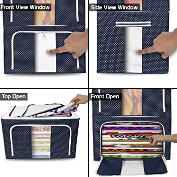 QUALIZA Storage Bags for Clothes Large Cloth Storage Box Saree Organisers Storage for Wardrobe Storage Bag Storage Boxes for Clothes Cloth Storage Bag Blanket Storage Bags - Image 5