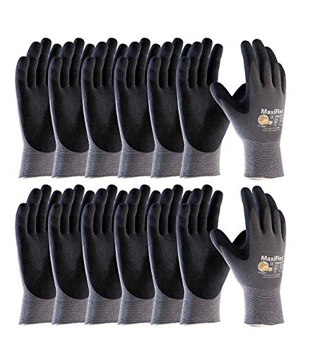MaxiFlex 34874 Ultimate Nylon MicroFoam Nitrile Grip Gloves BlackGray XLarge 12 Pairs Dozen