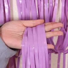 flavouredlove Pastel Color Foil Fringe Curtain(s) 3x6 Feet Each for Birthday, Anniversaries, Graduation, Retirement, Baby Shower Decoration (Pack of 2, Pastel Purple) - Image 2
