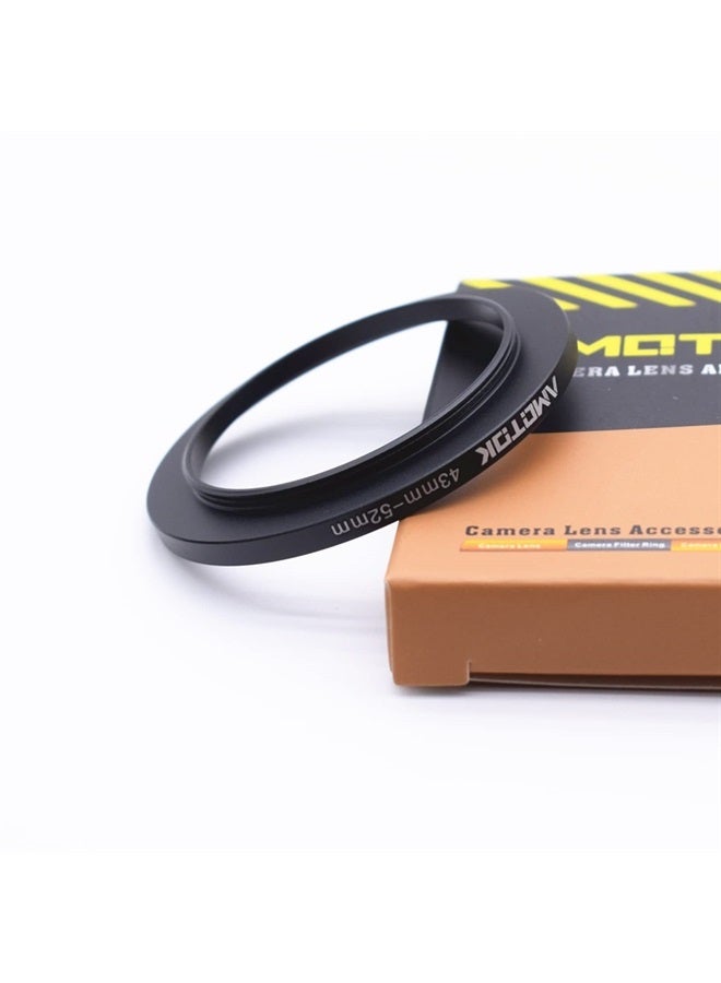 43mm Lens to 52mm Lens Adapter,43mm to 52mm Filter Step-Up Adapter Ring, Compatible All 52mm Filter Accessory