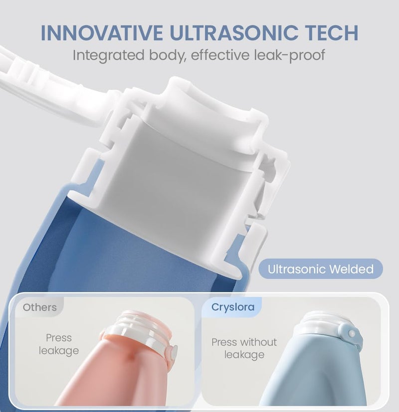 Cryslora Travel Bottles for Toiletries, TSA Approved 3oz Container, High-Effeiciency Leak-Proof Ultrasonic Technology, Silicone Refillable Squeezable Travel Accessories for Shampoo Conditioner Lotion (3 Pcs) - Image 3