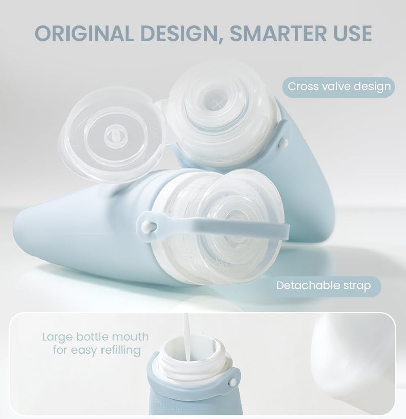 Cryslora Travel Bottles for Toiletries, TSA Approved 3oz Container, High-Effeiciency Leak-Proof Ultrasonic Technology, Silicone Refillable Squeezable Travel Accessories for Shampoo Conditioner Lotion (3 Pcs) - Image 4