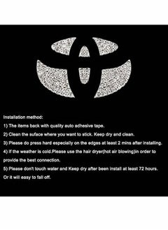 SYOSI Bling Steering Wheel Logo Caps for Toyota, DIY Diamond Crystal Sparkly Steering Wheel Emblem Accessories Badge Interior Decorations Compatible for Women for All Toyota  - Image 3