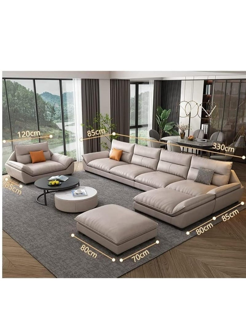 Comfynest Overstuffed multifunction Wooden frame furniture sofa living room set PU leather  - Image 2