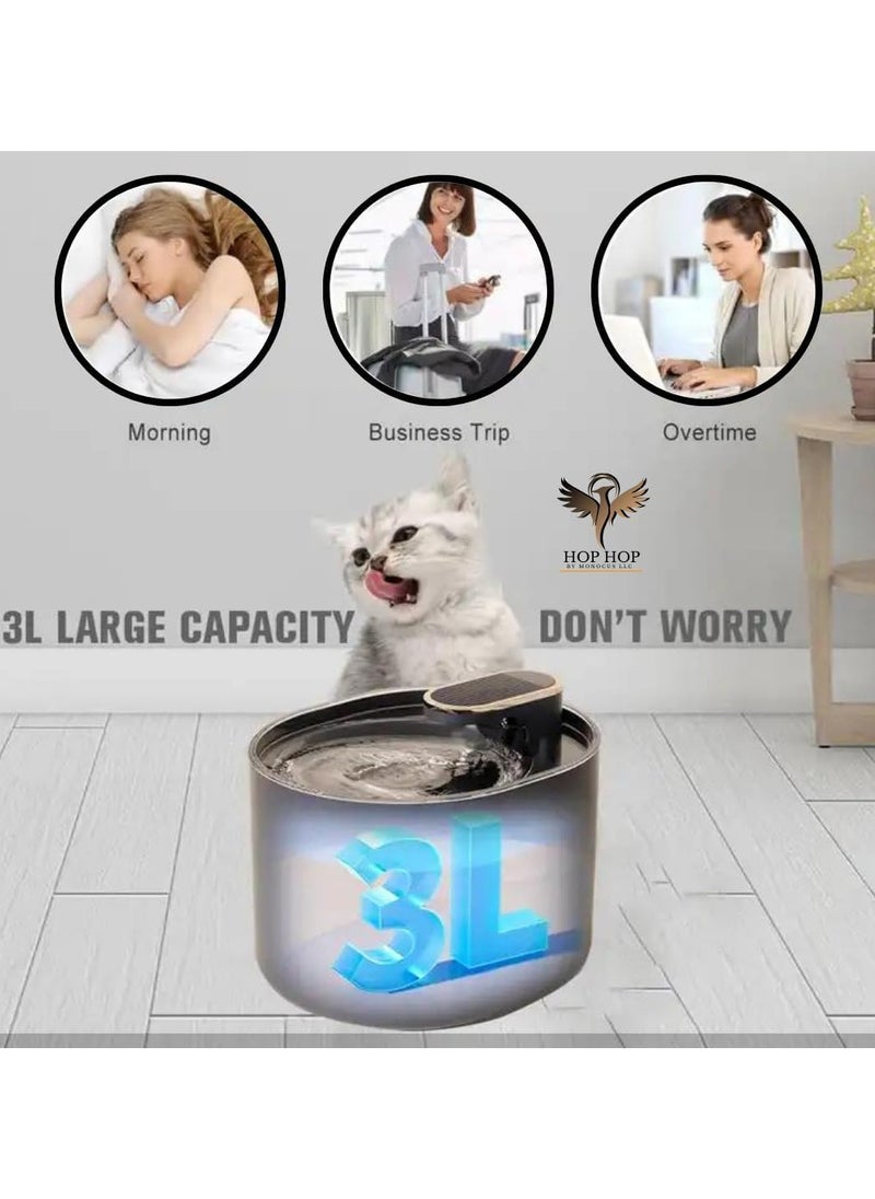 HOPHOP - HOPHOP Cat Water Fountain Adjustable Water Flow Drinking, Automatic Carbon Activated Filter Fountain (3 Flow Modes and 4 filter elements), Electric Dispenser with Led Light for Dogs And Multiple Pets - Image 1