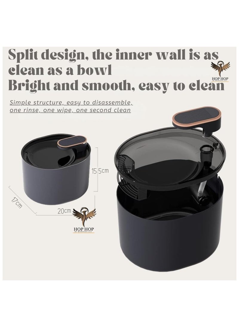 HOPHOP - HOPHOP Cat Water Fountain Adjustable Water Flow Drinking, Automatic Carbon Activated Filter Fountain (3 Flow Modes and 4 filter elements), Electric Dispenser with Led Light for Dogs And Multiple Pets - Image 1