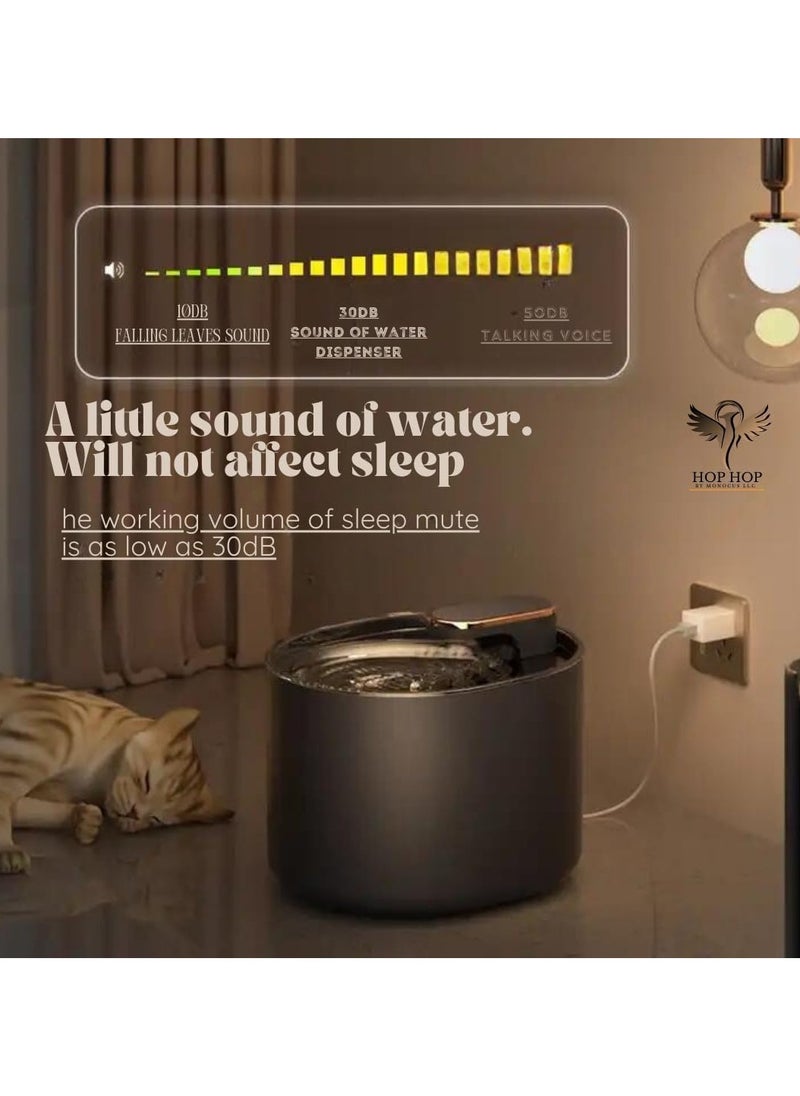 HOPHOP - HOPHOP Cat Water Fountain Adjustable Water Flow Drinking, Automatic Carbon Activated Filter Fountain (3 Flow Modes and 4 filter elements), Electric Dispenser with Led Light for Dogs And Multiple Pets - Image 1
