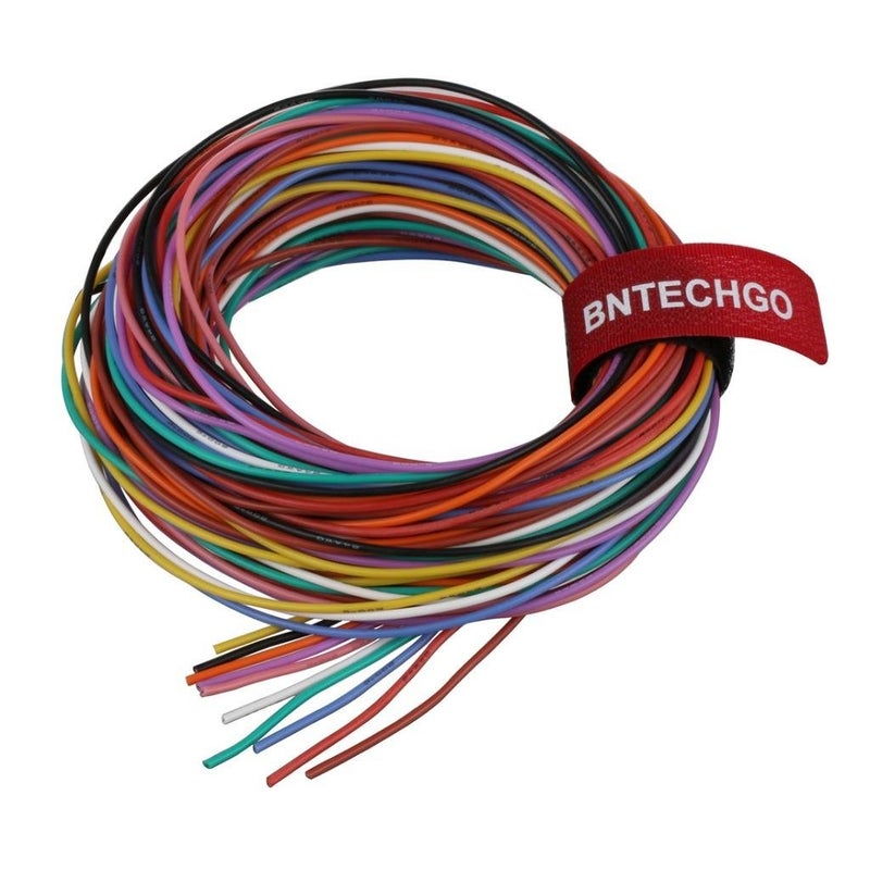 BNTECHGO 24 Gauge Silicone Wire Kit 10 Color Each 10 ft Flexible 24 AWG Stranded Tinned Copper Wire - Image 1