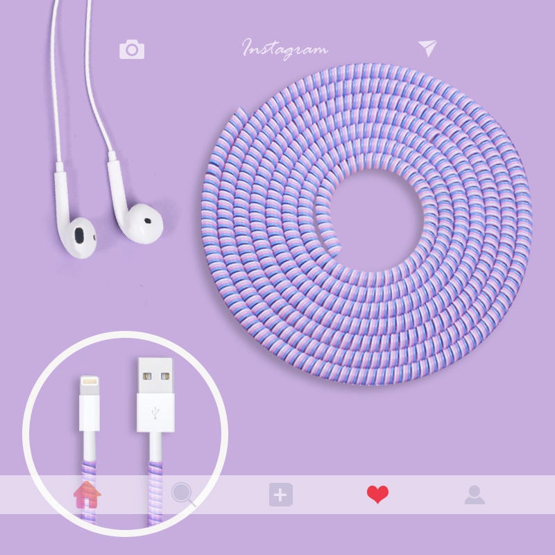 1.5 New Product Laser Mobile Phone Data Cable Protection Rope Protective Cover Data Cable Winding Spring Rope Sale - Image 5
