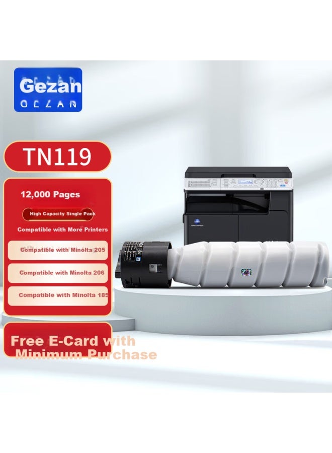 Gezan Tn119 Toner Cartridge Compatible With Konica Minolta Bizhub 205i 206 225i 235 Toner 185e 195 215 226 Drum 246 Copier 7719 Ink 7721 High Capacity - Image 3