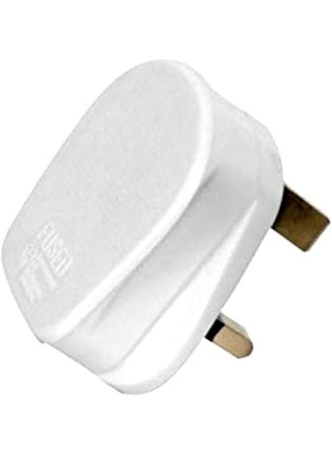 RR Rr White Fused 13A Plug Top Uk 3Pin British Plug Connector Cord Adapter Electrical Plug Socket Mains Top Appliance Power Socket Fuse Adapter  - Image 1