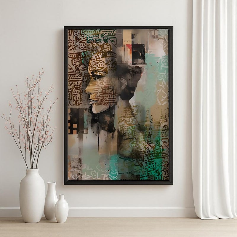 ماركتنا لوحة قماشية بتصميم الفن التجريدي مع برواز مجوف مقاس (50×70) قطعة واحدة - Image 1