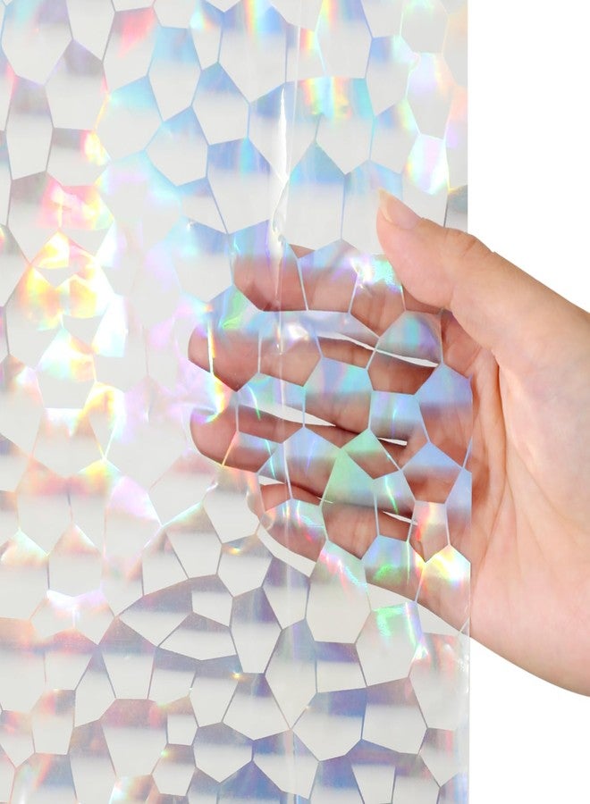 Hereisa Holographic Shower Curtain Liner, 72 x 72 Inches PEVA Plastic Shower Liner with 3 Weighted Magnets and 12 Rustproof Metal Grommet, Medium Weight Waterproof Shower Curtain - Feather - Image 1