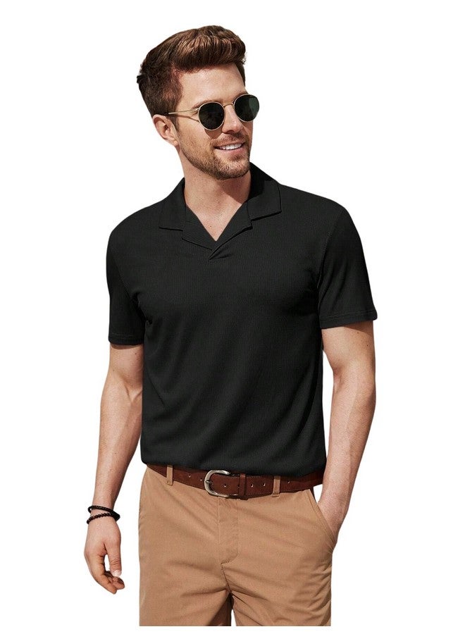 Lymio Men T-Shirt || T-Shirt for Men || Plain T Shirt || T-Shirt (Rib) (L, Black) - Image 1
