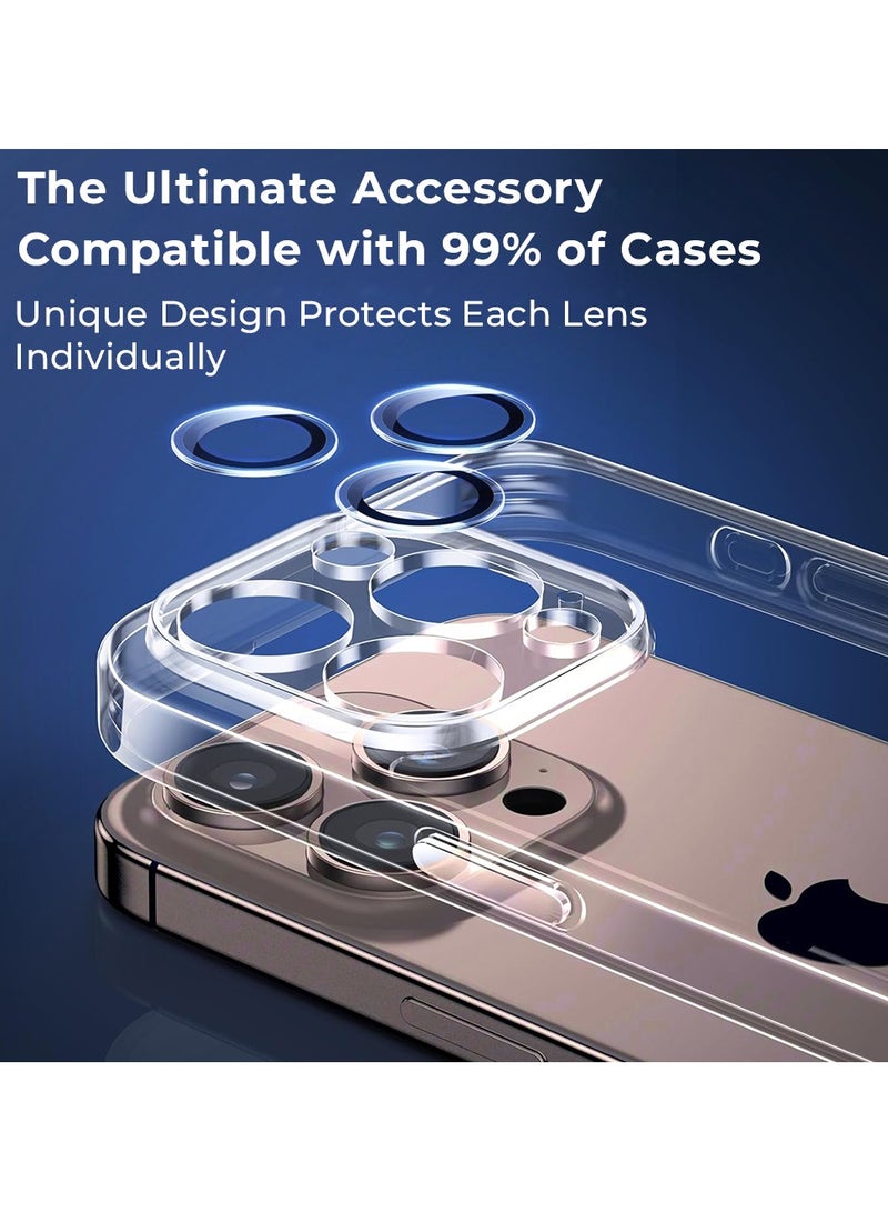 glassology حماية عدسة آيفون 16 برو ماكس مقاومة للخدوش ومضادة لبصمات الأصابع لحماية الكاميرا (فضي) - Image 5