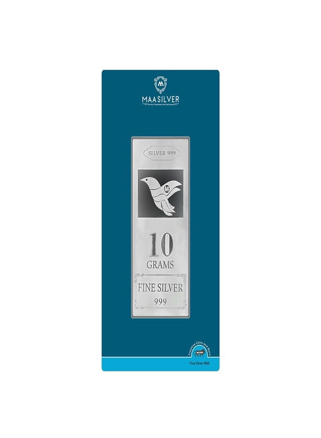 MAA SILVER سبيكة فضة نقية من MAA SILVER، وزنها 10 غرامات، تحمل علامة الجودة BIS، مع نقش طائر، مثالية كهدية أو للاستثمار (نقاء 999) (10 غرامات من الفضة). - Image 1