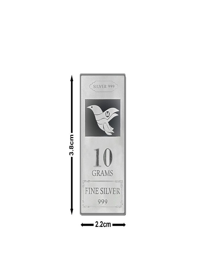 MAA SILVER سبيكة فضة نقية من MAA SILVER، وزنها 10 غرامات، تحمل علامة الجودة BIS، مع نقش طائر، مثالية كهدية أو للاستثمار (نقاء 999) (10 غرامات من الفضة). - Image 5
